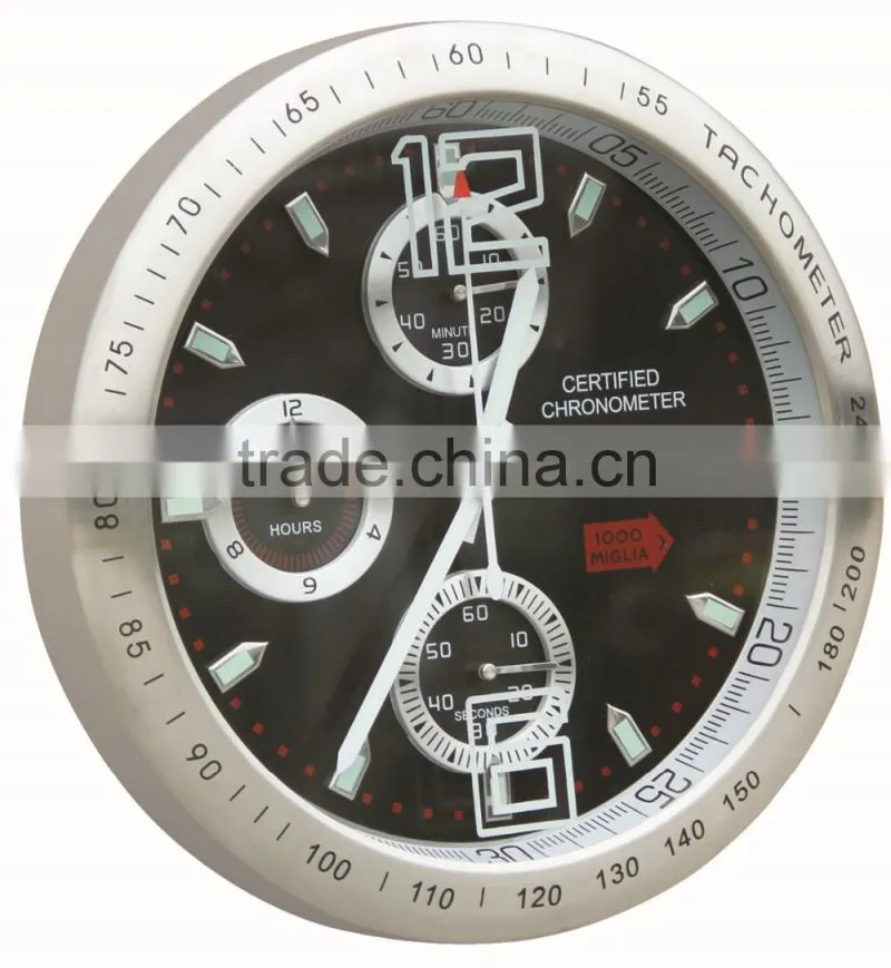Large metal round wall mounted decorative clock
