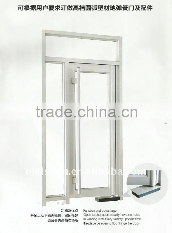 aluminum frame glass doors,opened by spring,can be open in and out MS-922