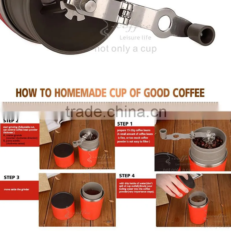 Eco BPA thermo Portable coffee maker with double wall stainless steel tumbler