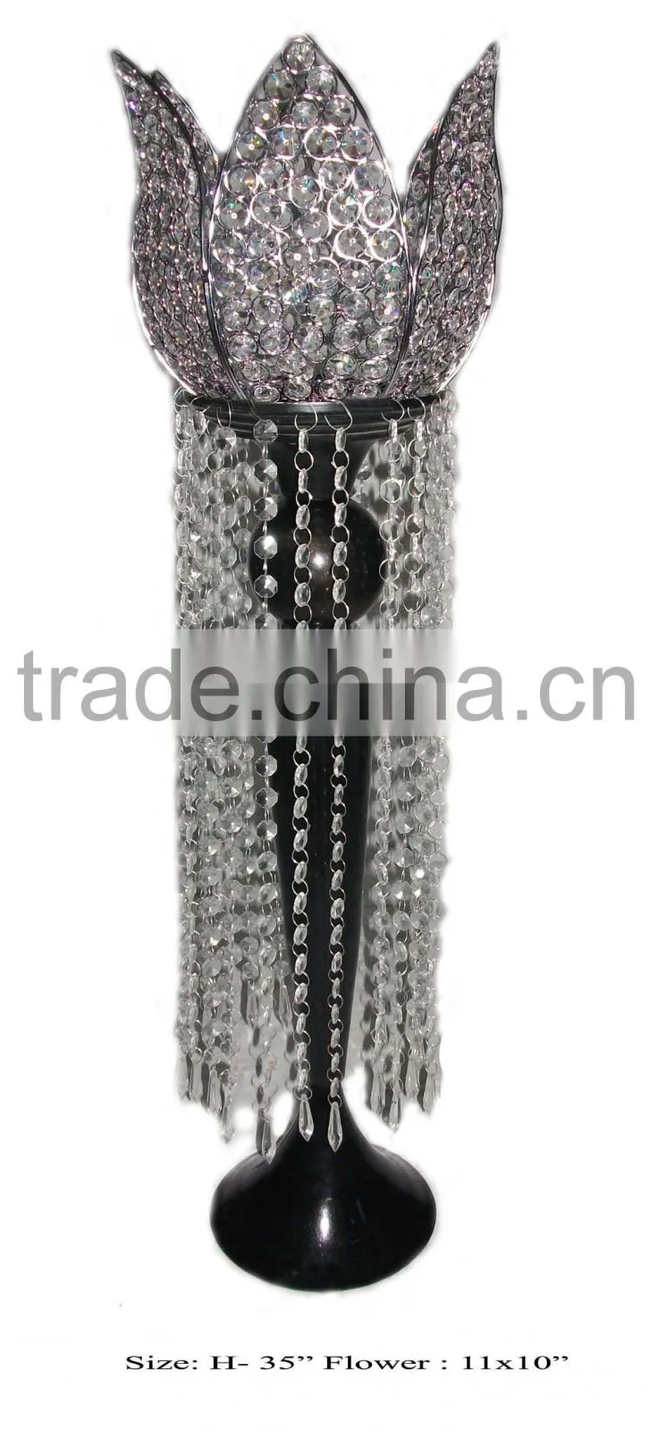 Wedding centerpiece with crystal flower, wedding centerpiece