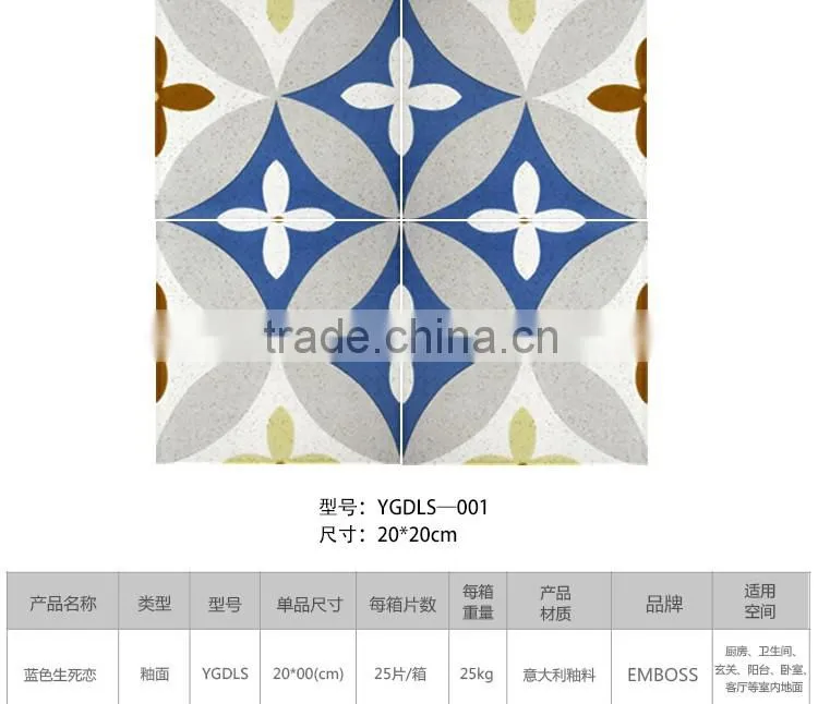 EMBOSS 20*20cm glazed porcelain tile ceramic encaustic cement tiles