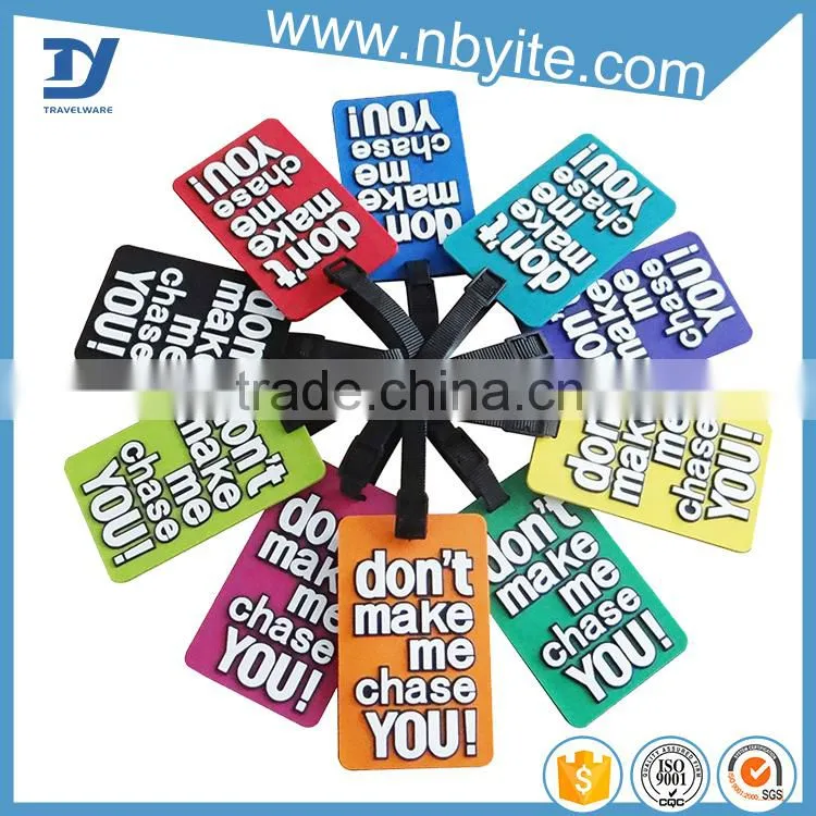 embossed custom durable plastic soft pvc materail wholesale luggage tags