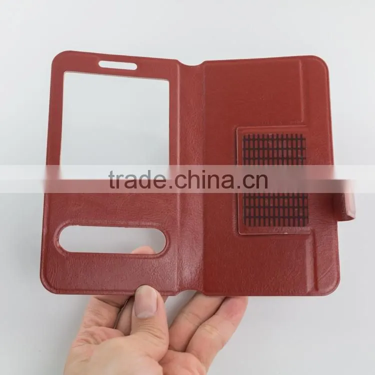 Flip PU mobile case leather phone shell case general any models Universal cell phone case for huawei p8 lite