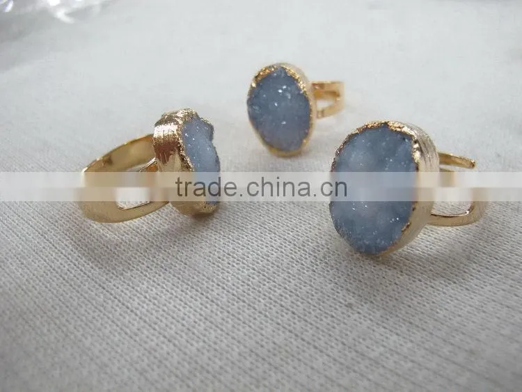 New style top sell 925 sterling silver blur gemstone rings