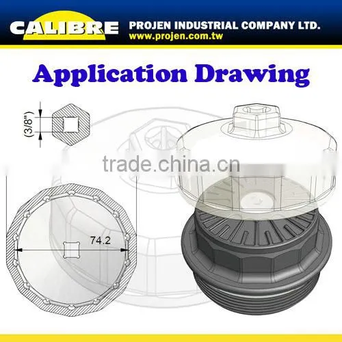 CALIBRE 14 flutes x 74.2mm x 3/8 " oil filter wrench cup type oil filter wrench