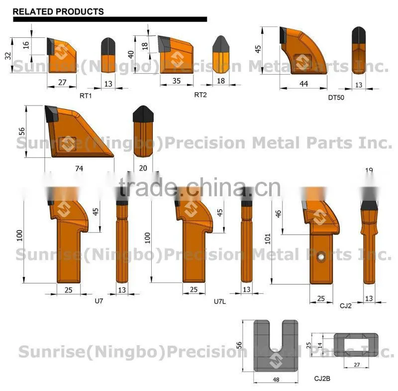 CJ2B Cutter Bits Trenching teeth Carbide Tipped