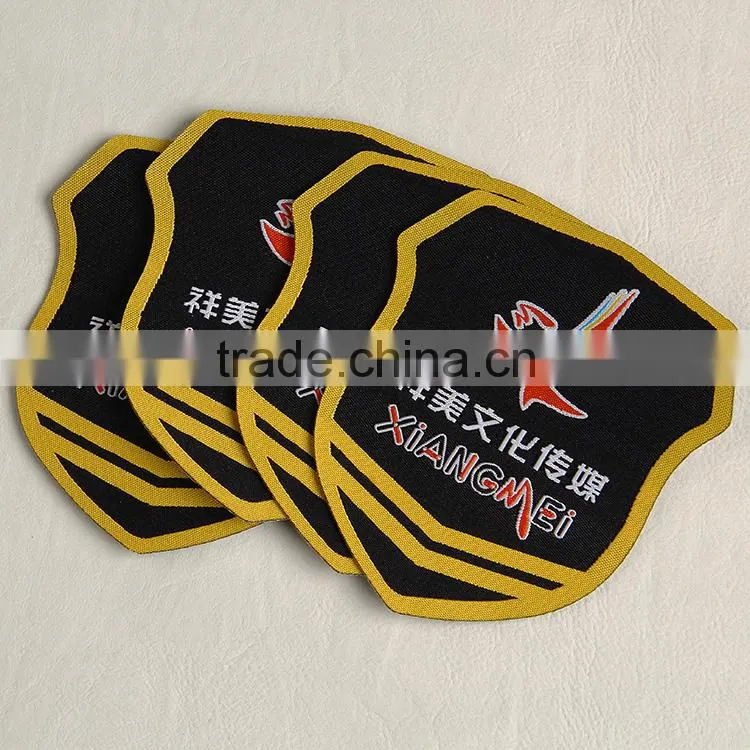 Factroy custom fabric badge with laiser cut for advertising clothing