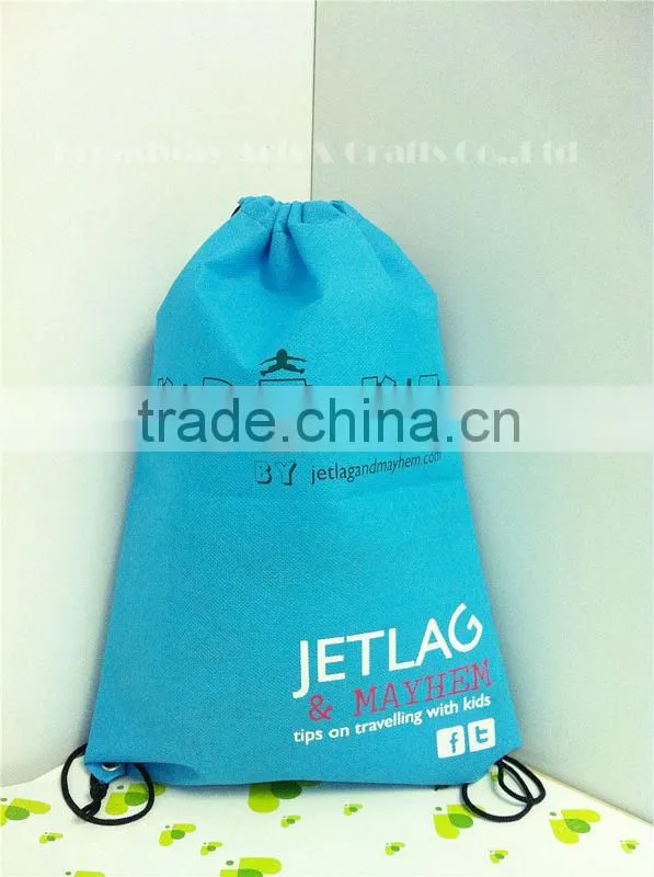 Non woven promotional drawstring shoe bags for shopping