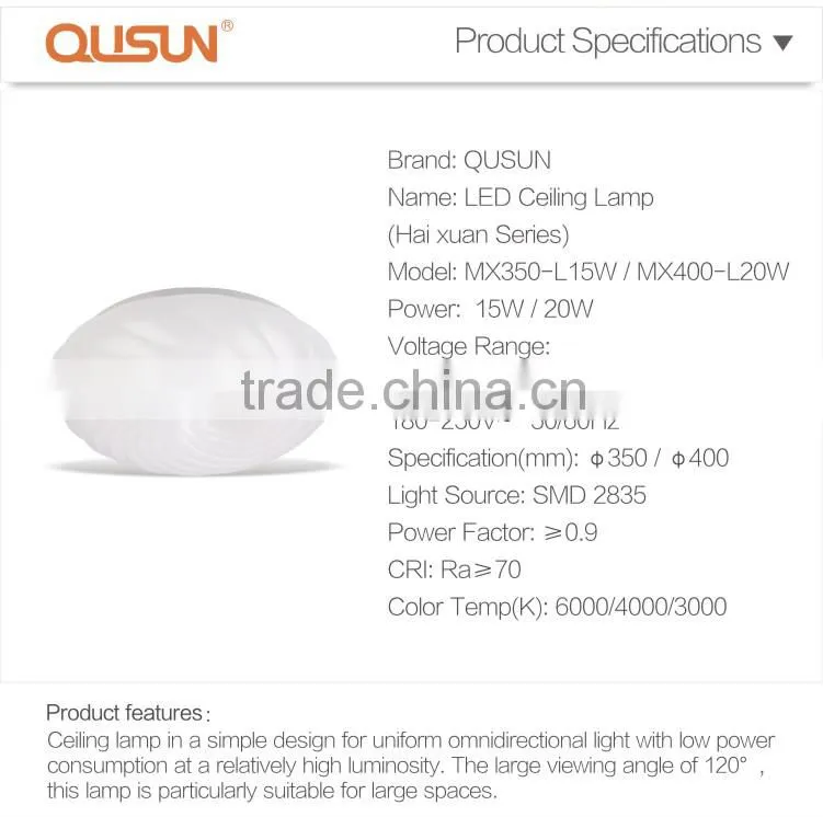LED Ceiling Lamp 15W 20W, Surface Mounted, CE RoHS,Hai Xuan Series