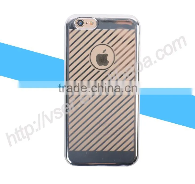 New arrival Twill pattern Electroplate TPU Case for iPhone 6 tpu mobile phone case