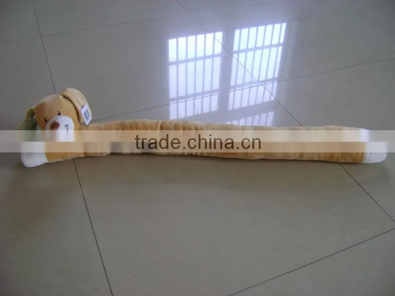 90*8cm beautiful promotional customized grey stuffed plush door stopper,door shield with embroidered "SWEET HOME" logo