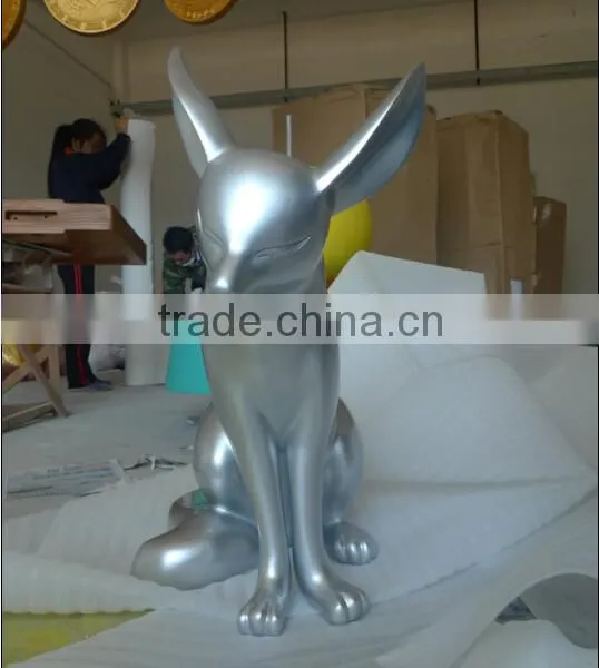 Fiberglass Animal Sculpture Silver Fox Fiberglass Silver Fox