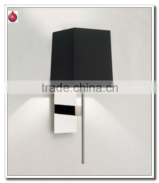 fabric wall lighting with printed pattern black shade