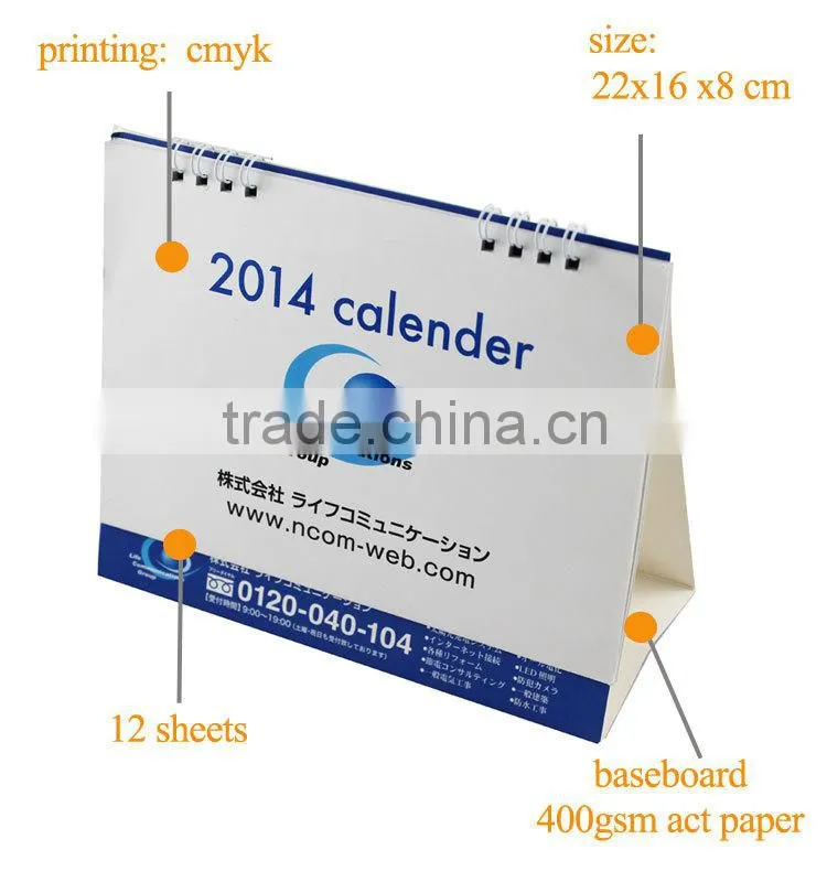 2015 custom-made Full Color Printing Desk Calendar