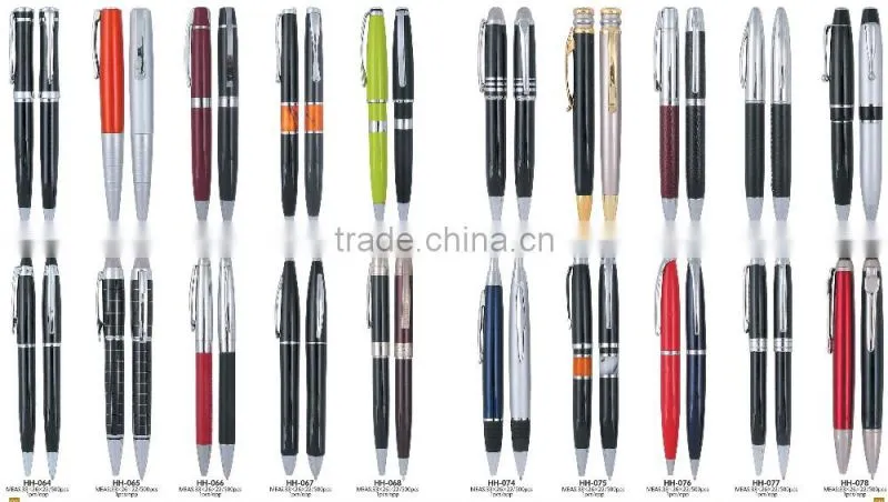 Metal pen set with leather box