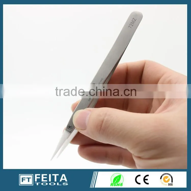 Dongguan 72mz Heat Resistant Ceramic tip Tweezers with Black & White Tips