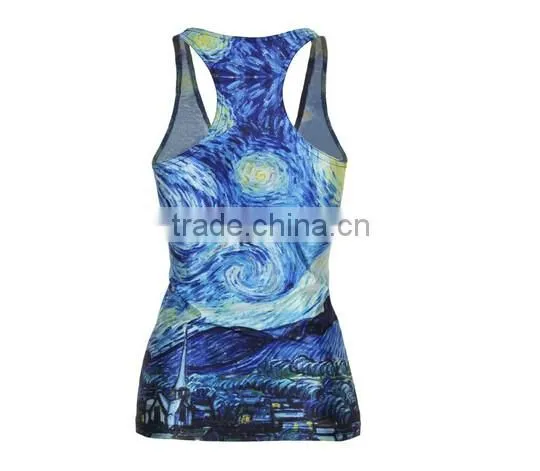 Women 3D Print Starry Sky Galaxy Space Tank Top Sleeveless Shirt Vest Graphic