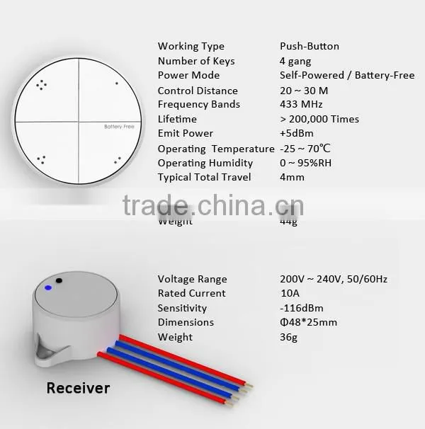 Low voltage battery-free remote control switch