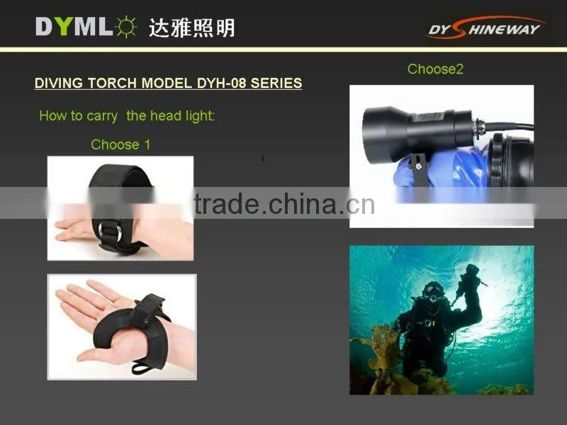 super bright 5000lumen 55w high power hid diving torch
