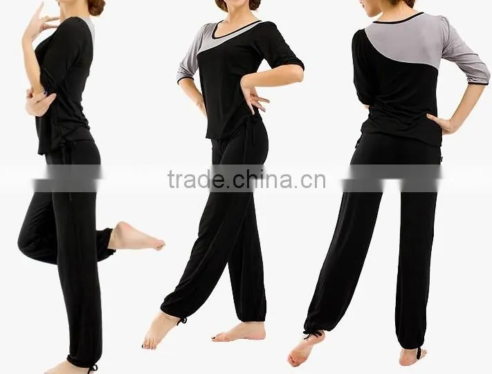 Bamboo Fiber Elegant Ladies Sportwear Fintess Yoga Wear