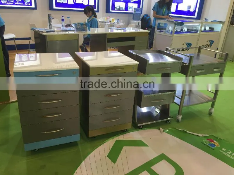 Stainless steel dental cabinet with drawers, medical trolley