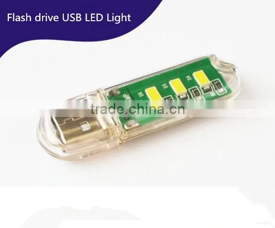 Mini USB LED Light 3 LED Portable Mini USB 3 LED USB LED lamp with high power for night light