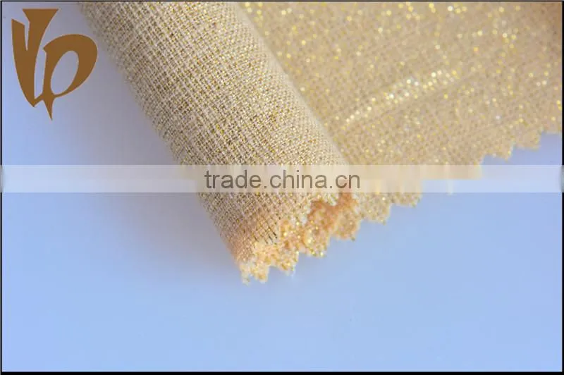 Bright Shiny Linen Cotton Metallic Fabric