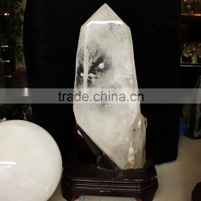 large size natural rock clear quartz tower for decoration