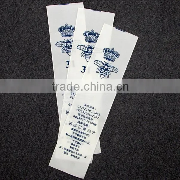 Navy Silk Printing Carelabel For Leather Bags