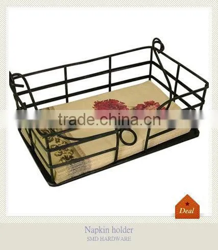 Metal antique scroll star napkin holder