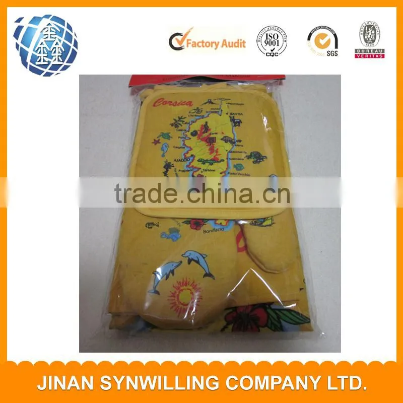 2014 FDA Certificated Heat Resistant Customised Wholesale Promotion Cheap otton Oven CMitten