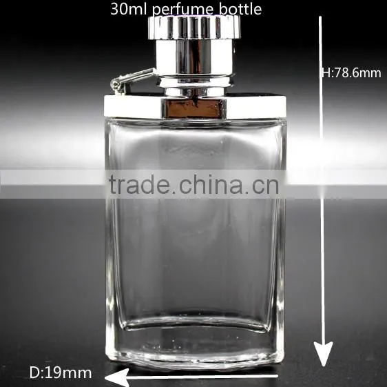 30 ml square bayonet nick size 18mm transparent nozzle type perfume bottles