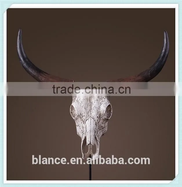 resin cow head statue cow head figurine for home decoration