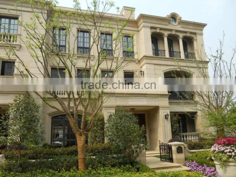 Grand island villa project designs interior and exterior beige limestone columns