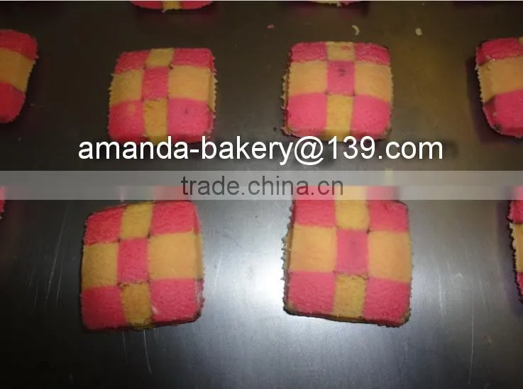 industrial cookie depositor machine tripple color cookie machine
