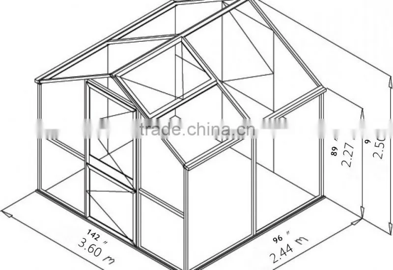 12*8 FT Aluminum Walk-in Garden Greenhouse