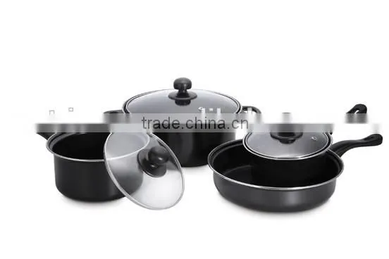 Carbon steel non-stick 7pcs cookware set