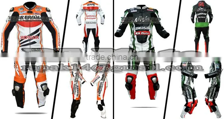 Motorcycle leather suit, one piece