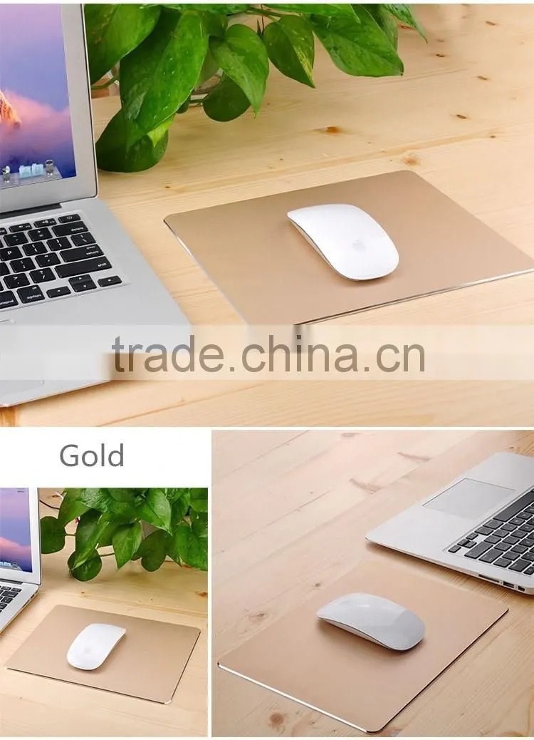 Aluminum Metal Mouse Pad Game Mouse Pad with Non-slip Rubber Base