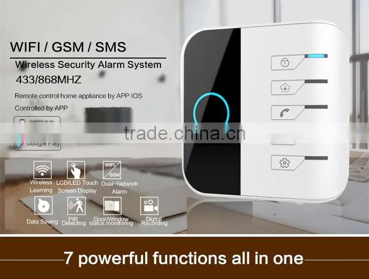 Smart X8 gsm wifi alarm security with Intercom function answer calls like with a cell phone