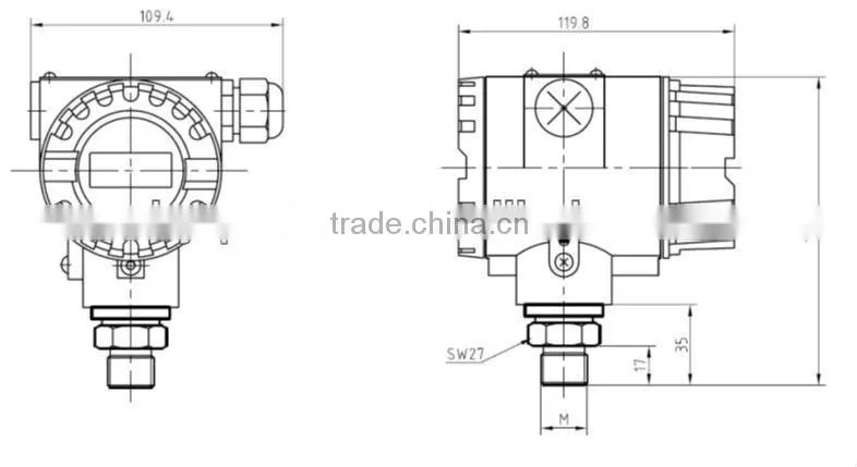 4-20mA Explosion proof Pressure sensor with HART communiction