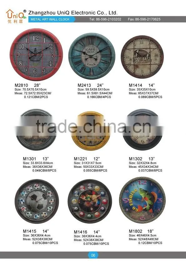 antique design bedside metal art table clock