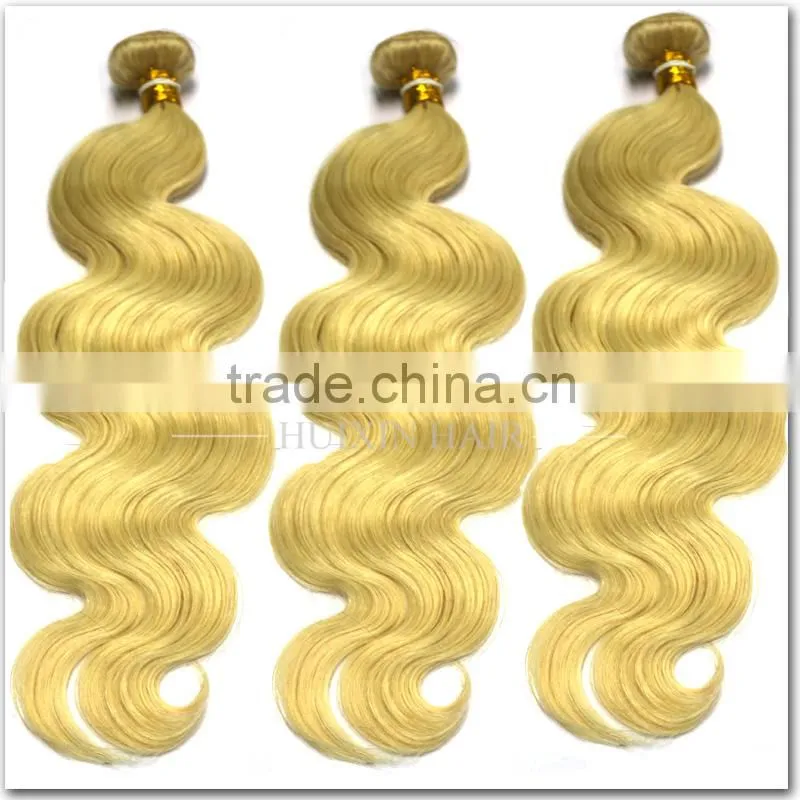 New arrival high quality Brazilian body wave remy hair color 613 blonde human hair weave