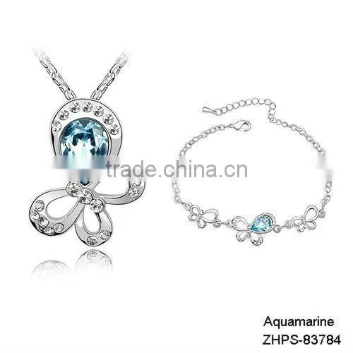 Austria jewelry Butterfly Crystal set ZHPS-83782