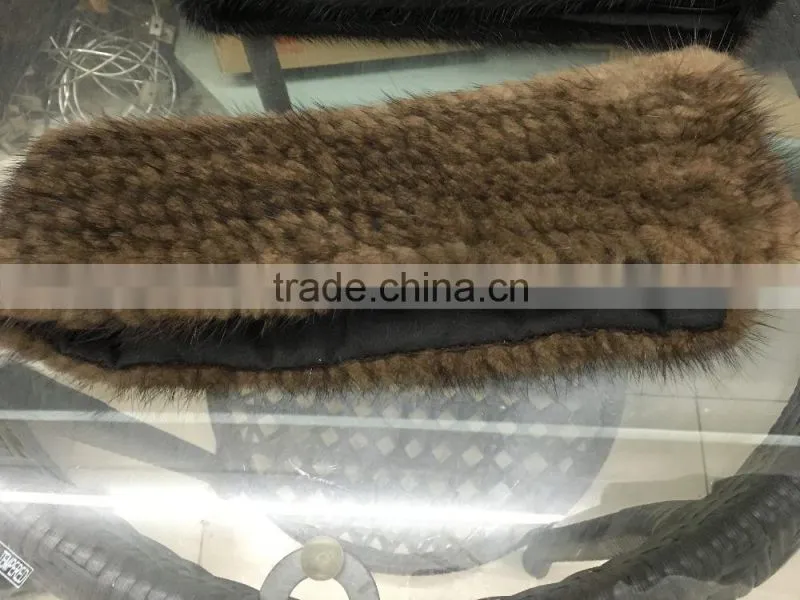 Genuine mink fur head band for women
