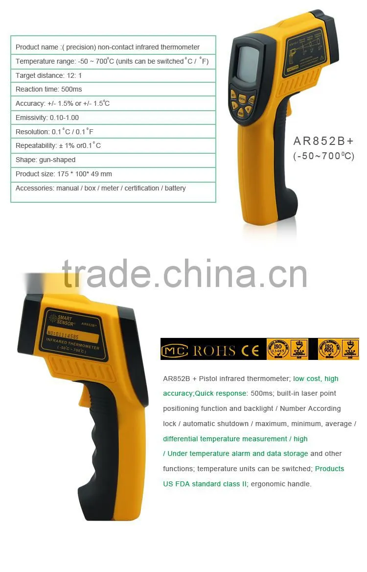 Non contact Digital Smart Sensor Laser Infrared Gun Thermometer