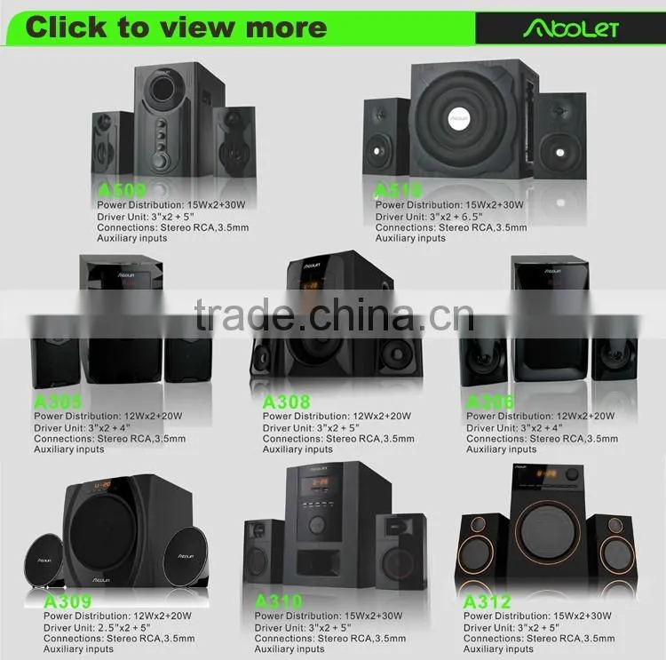 3(2.1)Channels High Quality Super Bass Black Multimedia Speaker