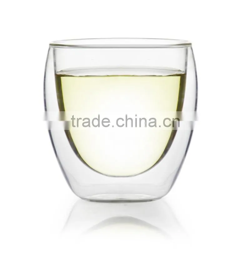 borosilicate glass double layer tea cup