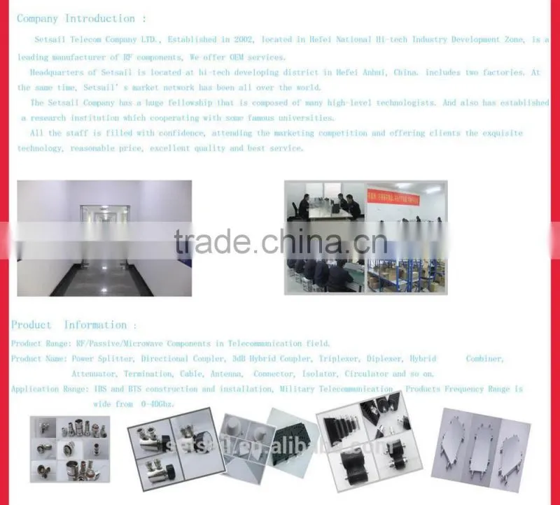 Power Splitter/Divider (800-2500/800-2700/698-2700MHz, 500W, 7/16 DIN-F, 2/3/4 ways)