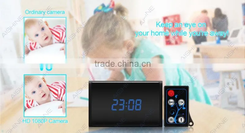 Aishine Clock Camera 1080P Button Camera control Pinhole camera Recording
